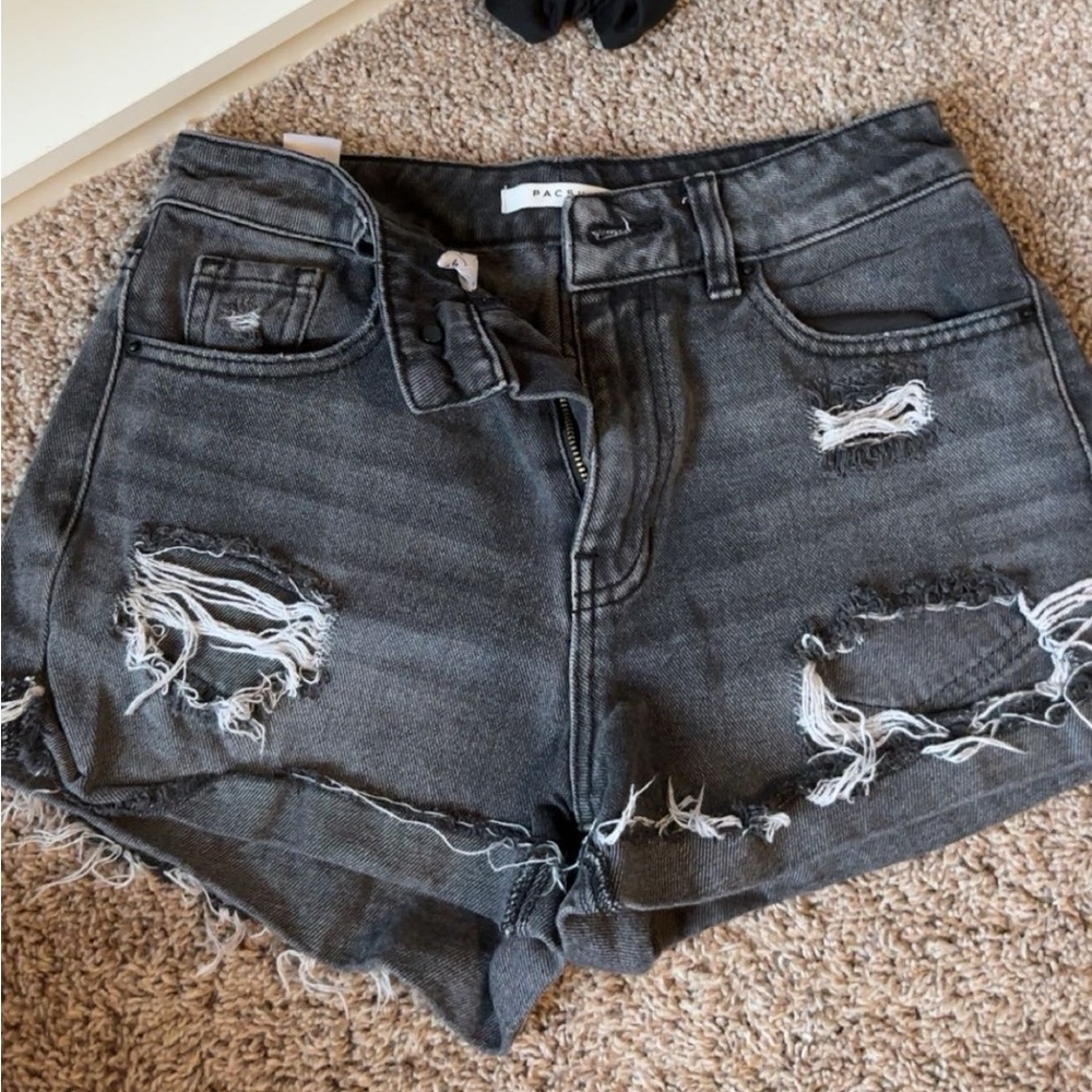 PacSun Gray Distressed Jean Shorts Vintage Style